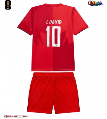 Kanada Jonathan David #10 Domácí dres komplet pro Děti MS 2026 Krátkým Rukávem (+ Krátké kalhoty)